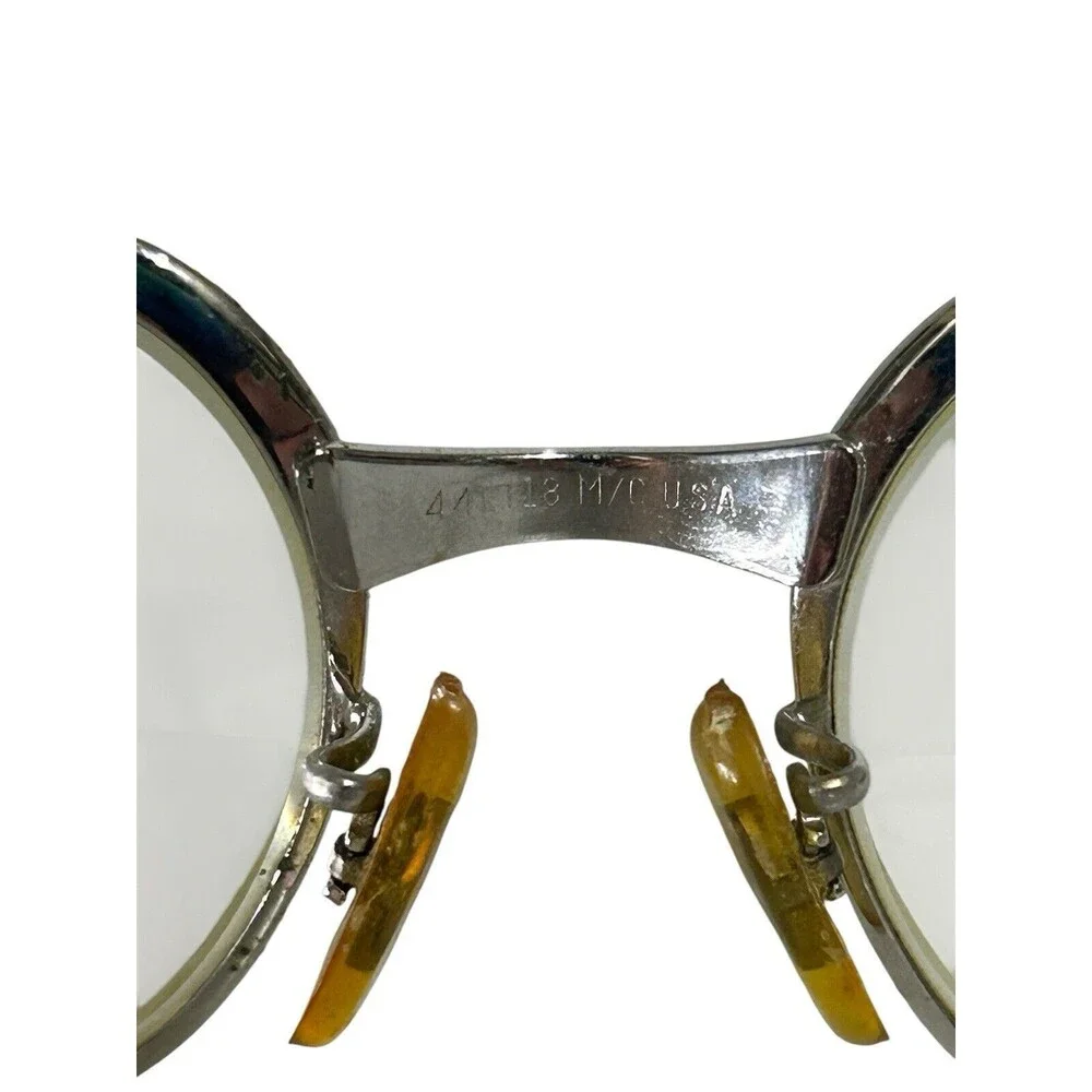 M/C 130 USA Vintage Eyeglasses Petite Nice Condition Silver Vtg With Case